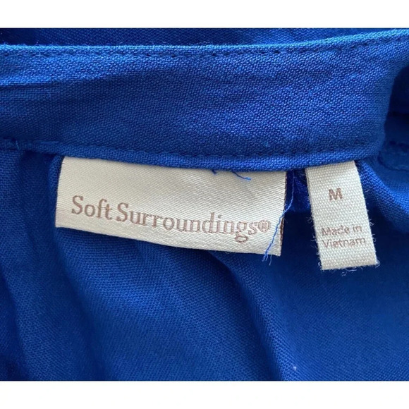 Soft Surroundings Dress Tunic Blue Rayon Blend Pockets Medium M - Picture 5 of 6